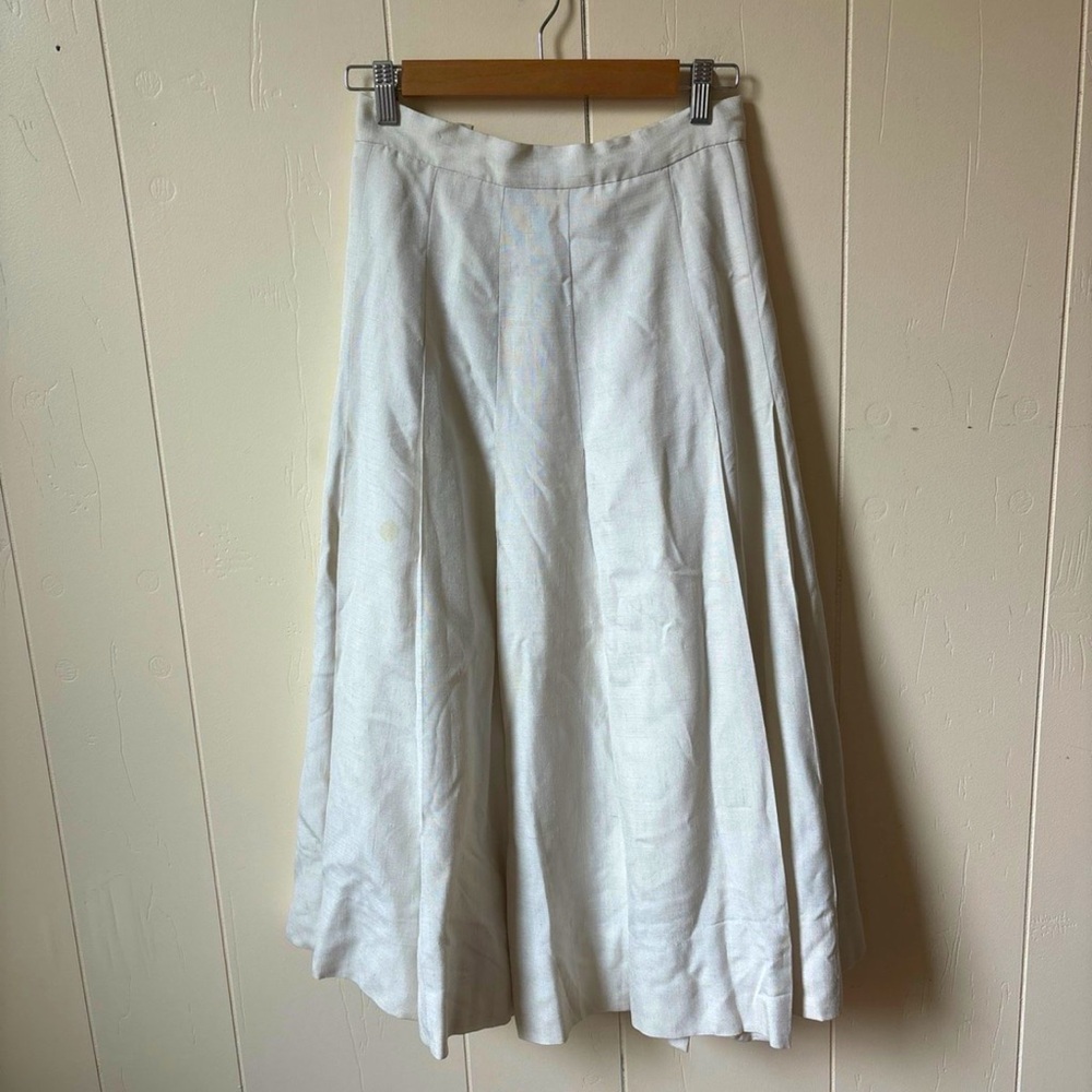 Vintage White Skirt Heavy Pleats